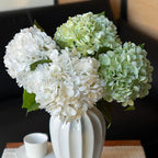 3PCS 22 inch Lifelike Artificial Hydrangea Large Real Touch Flowers Artificial Flowers Dry Flowers Outdoor Wedding Christmas Office Family Party Living Room Table Decoration (White)