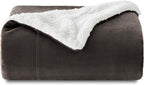 Bedsure GentleSoft Sherpa Fleece Throw Blanket Twin Size for Couch - Thick and Warm Throw for Women and Men, Soft Fuzzy Plush Twin Blanket for Winter, Brown, 60x80 Inches