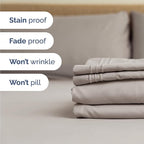 Split King Size 5 Piece Sheet Set - Comfy Breathable & Cooling Bed Sheets Set - Hotel Luxury Bedding for Women, Men, Kids, Teens, Boys & Girls - Deep Pockets and Wrinkle Free - Oeko-Tex - Light Grey