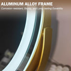 Gold Vanity Mirror, 12 Inch Makeup Mirror with Lights, Large Lighted Vanity Mirror, Light Up Mirror with Smart Touch 3 Colors Dimmable, Tabletop, 360° Rotation