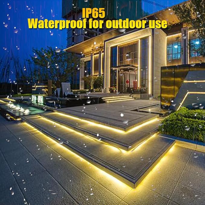 33FT 360 LED Rope Lights Outdoor - Connectable Waterproof Flexible Tube Lighting for Deck, Patio, Garden, Stair Railing & Above Cabinet Decor(Warm White)