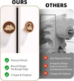 6 Pack Dinosaur Dresser Knobs 40MM/1.57" Wooden Animal Cabinet Knobs for Nursery Room Kids Drawer Pull Handles with Screws
