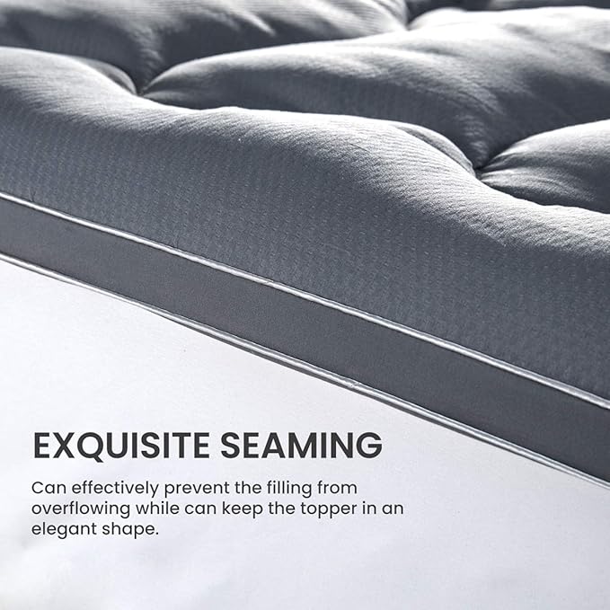 SLEEP ZONE Twin Mattress Topper Cooling Mattress Pad Cover Fluffy Down Alternative Bed Topper 8-21 Inch Deep Pocket, Twin