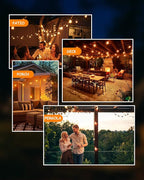 Svater Outdoor String Lights 150 FT, Patio Light with 78 Shatterproof LED Bulbs, Outside Plastic Hanging G40 Globe Lights for Cafe Market Bistro Backyard, Dimmable Warm White 2700K