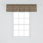 Ambesonne Dog Lover Window Valance Pack of 2, Repetitive Pattern of Pet Heads Paw Prints and Bones, Rod Pocket Curtain Valances for Kitchen Bedroom, 54" X 12", Taupe