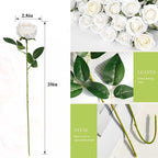 60 Pcs Artificial Roses Bulk Velvet Silk White Roses White Roses for Wedding Centerpieces Bridal Bouquet Mohter's Day Valentine's Day Home Decor (60, White)