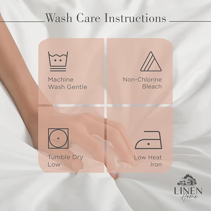 Linen Home 100% Cotton Percale Sheets Queen Size, Tera Clay, Deep Pocket, 4 Pieces Set - 1 Flat, 1 Deep Pocket Fitted Sheet and 2 Pillowcases, Crisp Cool and Strong Bed Linen