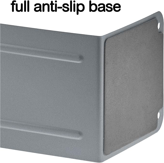 Acrimet Metal Bookends, Non-Skid Book Stand for Shelves, Heavy Duty Book Stopper, 6-7/8" H x 4" W x 4-1/2“ D, Silver, 1 Pair