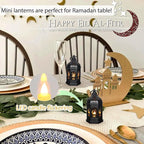 LLQ Ramadan Lanterns (5-12pcs) - Mini Lanterns Decorative Lights - Ramadan Gifts & Table Centerpiece, Eid Mubarak Decorations, Black