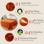 Fleece Blankets for All Season - Premium Lightweight Anti-Static Throw for Travel Size Bed Extra Soft Brush Fabric Warm Sofa Thermal Blanket 51" x 60"(Orange)