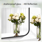 40" x 36"Bathroom Mirror, Matte Black Wall Mirror with Metal Frame, Decorative Rectangular Vanity Mirror for Bedroom Bathroom Living Room Entryway (Horizontal/Vertical)