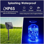 Solar String Lights Outdoor, 2-Pack Total 80FT 200 LED Solar Christmas Twinkle Lights Outside Waterproof Copper Wire 8 Modes Solar Fairy Lights for Garden Tree Party Birthday Christmas Decor (Blue)