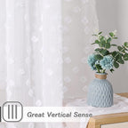 MYSKY HOME Pom Pom White Sheer Curtains for Bedroom Girls Room Curtains 72 Inches Long for Nursery Kids Light Filtering Boho Window Drapes, Rod Pocket, 52" Wide, 2 Panels