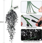 RECUTMS Artificial Hanging Plants Fake Hanging Plant Faux Hanging Plants UV Resistant Plastic Plants for Indoor Outdoor Room Wall Wedding Patio Porch Decor(Black White)