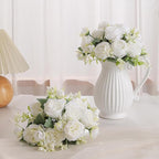Luyue 2 Packs Peonies Artificial Flowers Vintage Faux Peony Bouquet Fake Flower for Vase Silk Floral Arrangements for Table Centerpiece Wedding Decoration Indoor Home Decor