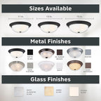 DESIGNERS FOUNTAIN Reedley 3-Lights Flush Mount Ceiling Light, 15 Inch Lighting Fixture for Kitchen, Bedroom, Bathroom, and Hallway, Matte Black with Etched Glass, 1257L-MB-W