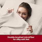 Mellanni Extra Deep Queen Sheets - 4 PC Iconic Collection Bedding - Hotel Luxury, Ultra Soft, Cooling Bed Sheets - Wrinkle, Fade, Stain Resistant (Queen, Golden Ivory)