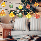 Vigdur Lantern String Lights - Multicolor Decorative String Lights Plug in with 10 Diamond Shaped Bulbs, Indoor String Light for Xmas Party Wedding Bedroom Patio Decor