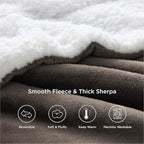 Bedsure GentleSoft Sherpa Fleece Throw Blanket Twin Size for Couch - Thick and Warm Throw for Women and Men, Soft Fuzzy Plush Twin Blanket for Winter, Brown, 60x80 Inches