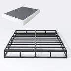 7 Inch Box Spring Full Size Bed Base, 3000 lbs Black Heavy Duty Metal Mattress Foundation with Easy Clean Fabric Cover, No Noise,Easy Assembly