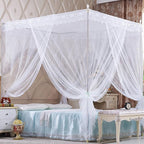 4 Corners Canopy Bed Curtains Canopy Bed Netting Canopies for Girls Princess Adults Bed (King, White)