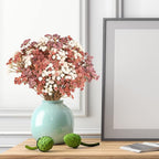 Baby Breath Flowers Fall Flowers Artificial Bulk, 10Pcs Fall Decor Fake Gypsophila Plants Bouquets Flowers Real Touch Faux Babies Breath Arrangement for Home Autumn Wedding Vase Decoration Fall Orange