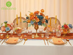 Alecono Artificial Flowers, Orange Fake Flowers for Fall Wedding Bouquets, Wedding Cake Flowers for Table Centerpieces Birthday Party Home Autumn Decor
