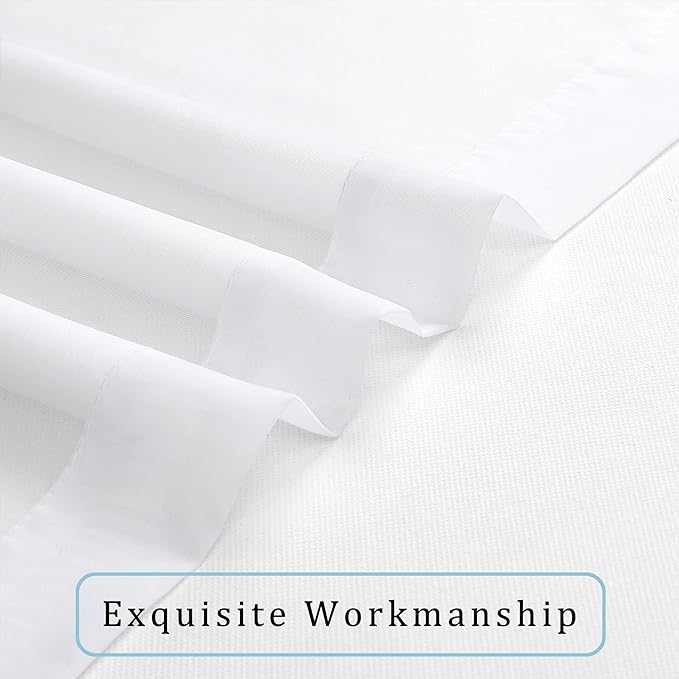 OWENIE Sheer White Curtains, Sheer Curtains 90 inches Long 2 Panels Set, Rod Pocket Voile Fimly Sheer Drapes for Living Room/Bedroom, 2pcs, Each 42" W x 90" L