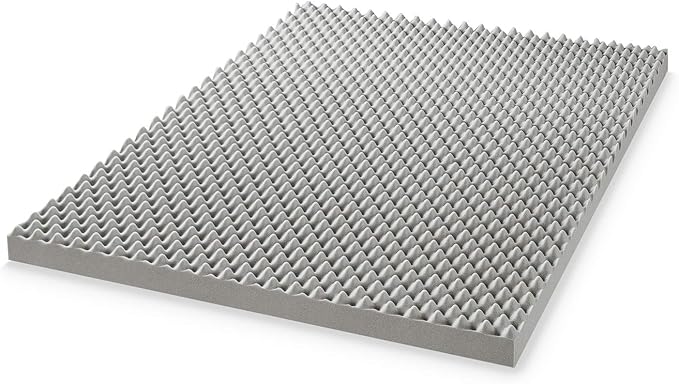 Best Price Mattress Mellow 4 Inch Egg Crate Memory Foam Mattress Topper with Infusion, Queen