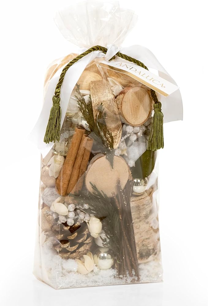 ANDALUCA Frosted Pine Winter Pinecone Fragrance Potpourri (Winter White)