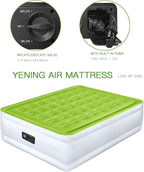 YENING Twin Size Air Mattress with Built in Pump Raised Single Inflatable Bed Blow up Mattressith Camping Airbed 18 Inch Tall