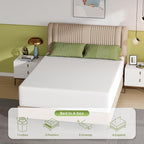 PayLessHere 14 Inch Queen Mattress Base Foam Mattress,Removable Soft Cover,Bunk Bed, Trundle, Daybed,White，Fiberglass Free