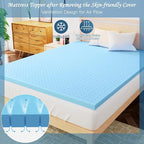 Airensky 2 Inch Memory Foam Mattress Topper, Cooling Gel Infused High Density King (76"x80") Topper with Removable Skin-Friendly Cover, Bed Topper for Pressure Relief Back Pain, CertiPUR-US Certified