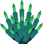 PREXTEX 100 Count Green Christmas Lights - 20 ft Warm Twinkle String Lights with Green Wire for Indoor and Outdoor Holiday Decor, Christmas Trees, Patios and More