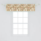 Ambesonne Autumn Window Valance Pack of 2, Seasonal Fruits and Leafs Vintage Botanical Print Soft Brown Toned Backdrop, Rod Pocket Curtain Valances for Kitchen Bedroom, 42" X 12", Sepia Multicolor