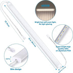 Litever Under Cabinet Lights Plug in, 6 pcs 12 Inches LED Light Strips. Super Bright Dimmable Extendable for Kitchen Counter Top Shelf Workbench Closet Display Bookshelf Lighting. Cool White 4000K