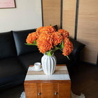 3PCS 22 inch Realistic Artificial Hydrangea Large Real Touch Flowers Artificial Flowers Dry Flowers Outdoor Wedding Christmas Office Family Party Living Room Table Decoration (Orange)