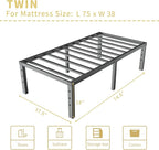 ALDRICH 18 Inch Metal Twin Bed Frame - Black Basic Steel Slats Platform, Easy Assembly Heavy Duty Noise Free Bedframes, No Box Spring Needed