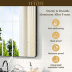 TETOTE 42 x 36 Black Bathroom Mirror Matte Black Metal Framed Vanity Mirror, Tempered Glass, Wall Mounted for Bathroom, Entryway, Bedroom, Living Room(Horizontal/Vertical)