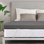VALUXE 3 Inch Gel Memory Foam Mattress Topper California King Size High Density Cooling Pad Pressure Relief Bed Topper Grey (with Removable & Washable Bamboo Cover)