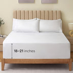 LuxClub 4 PC California King Size Sheet Set Bed Sheets Deep Pockets Wrinkle Free Cooling Sheets Machine Washable Hotel Bedding Silky Soft - White California King