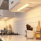 GETINLIGHT 12-inch Hardwired Only 3 Color LED Under Cabinet Lighting, Selectable 3000K/4000K/5000K, Dimmable, Matte White Finished, ETL Listed, IN-0201-11-WH-345K