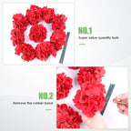 AVIVIHO 65pcs Fake Flowers Red Hydrangea Artificial Flowers Bulk (Not Squished, No Steaming Need) Fake Hydrangeas Silk Flowers with Stems for Party Home,Indoor or Outdoor, DIY Florals Decorations