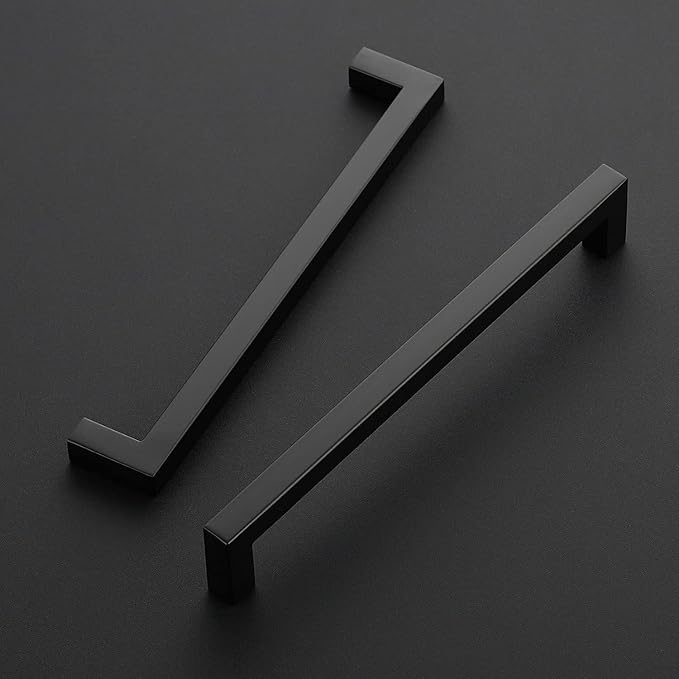 Ravinte 14 Pack 8 Inch Kitchen Square Cabinet Handles Matte Black Pulls Black Drawer Pulls Kitchen Cabinet Hardware Handles
