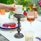 Sungmor Rustic Cast Iron Pillar Candle Holder, 7.8" Tall Vintage Candlestick Holders, Table Centerpiece Metal Candle Holder, Farmhouse Candle Stand for Fireplace Shelf Home Decor