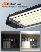 Adiding LED Garage Ceiling Light w/ 6 Deformable Panels Basement Lighting, 6 Pack, Screw into E26 E27 Bulb Socket, Beyond Bright 6000Lm High Lumen, Shop, Shed, Gym, Attic, Utility, Daylight 6500K