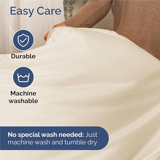 Full Size 4 Piece Sheet Set - Comfy Breathable & Cooling Bed Sheets Set - Hotel Luxury Bedding for Women, Men, Kids, Teens, Boys & Girls - Deep Pockets, Ultra-Soft, Wrinkle Free - Oeko-Tex - Off White