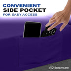 DREAMCARE King Size Sheets Set – 4 pcs Cooling Sheets – up to 21” Deep Pocket King Sheet Set – Hotel Luxury Sheets & Pillowcases – Superior Softness 100% Fine Microfiber with Side Pocket – Purple