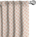 Ambesonne Geometric Curtains, Pale Salmon Colored Chess Table Like Modern Pink Color Squares Art Print, Window Treatments 2 Panel Set for Living Room Bedroom, Pair of - 28" x 95", Peach Cream