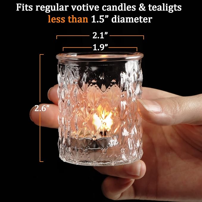 36pcs Votive Candle Holders for Wedding Centerpieces, Clear Glass Candle Holder in Bulk, Tealight Candle Holder for Party Decorations and Home Decor